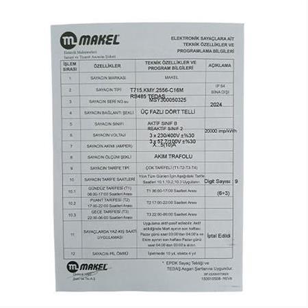 Makel X5 Kombi Elektrik Sayacı (Endüstriyel Sayaç)